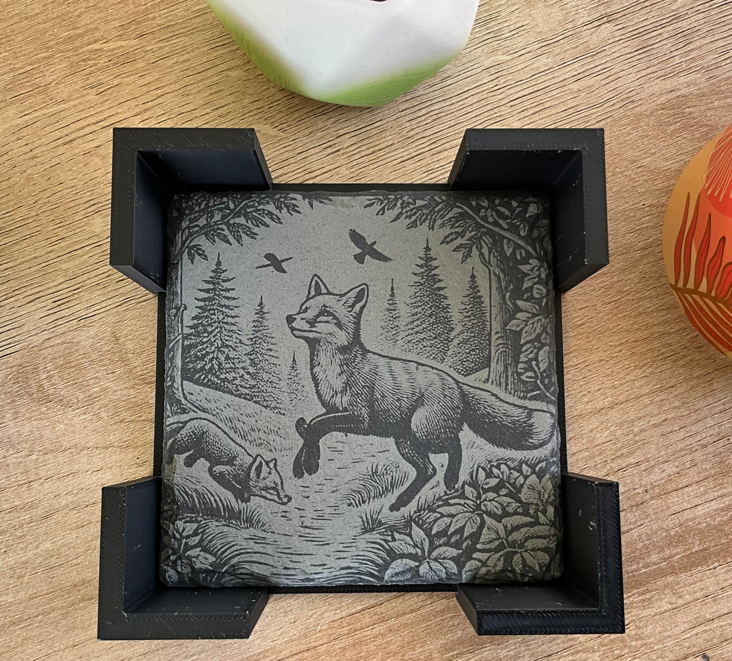 Fox Lover's Coaster Set - Vibrant Wildlife Art - Scratch Resistant - Set of 4 - Rustic Home Decor